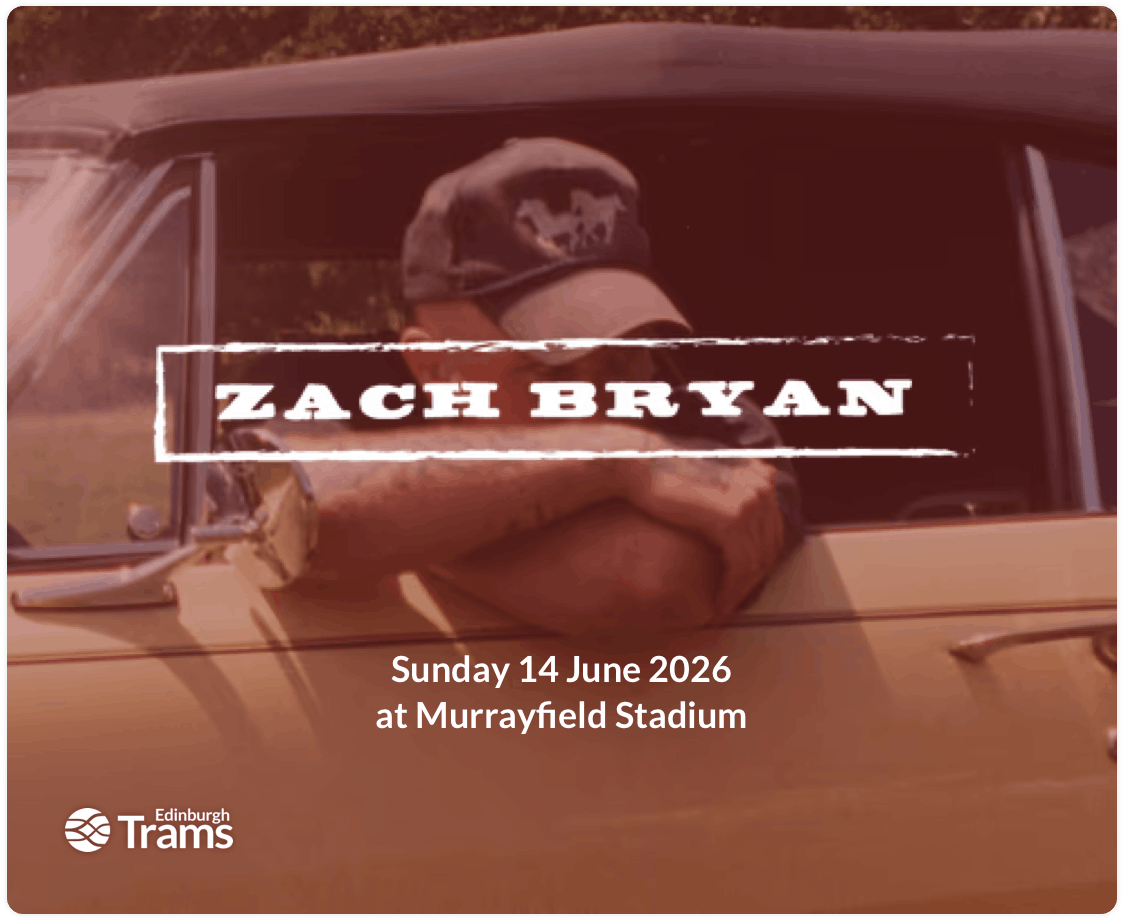 Save money by pre-purchasing your official Edinburgh Tram tickets for Zach Bryan at Murrayfield